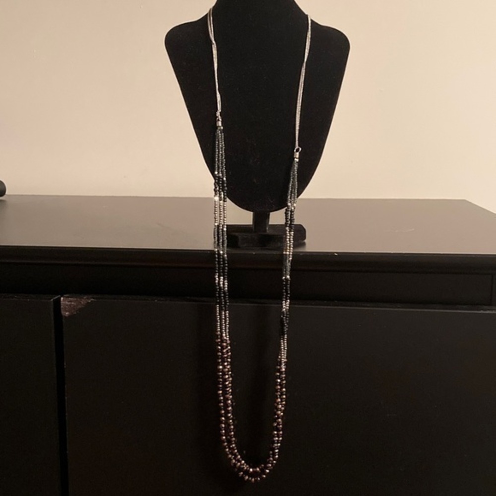Express Black and Silver Beaded Necklace